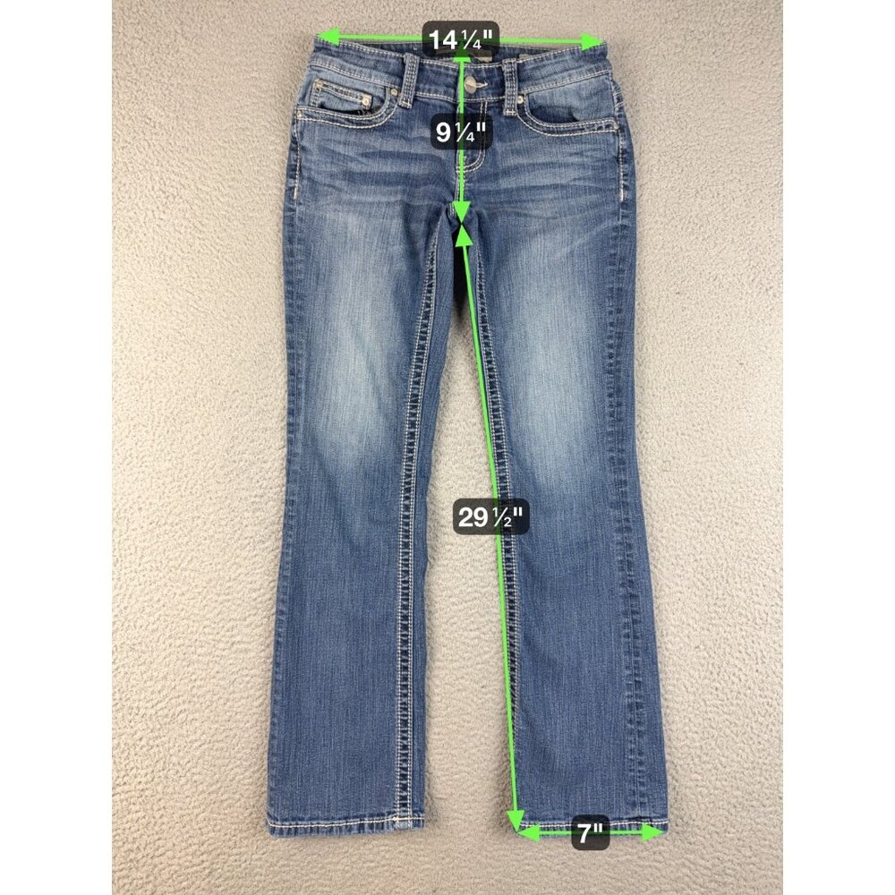 BKE Denim Jeans Womens 25R Blue Payton Bootcut Thick Stitch Mid Rise Stretch - Picture 3 of 8